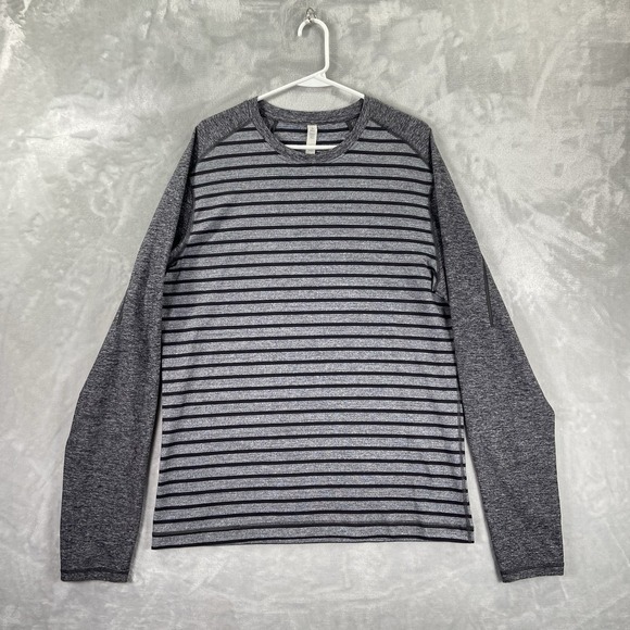 lululemon athletica Other - Lululemon Shirt men's Large Long Sleeve Performance Tee Striped Crew Neck Casual